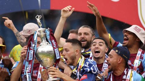 Burnley celebrate winning Championship