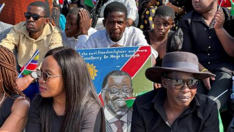 Namibians gather to pay last respects to late President Hage Geingob at Heroes Acre in Windhoek, Namibia February 25, 2024