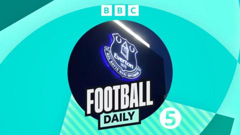 Football Daily podcast graphic with Everton club crest