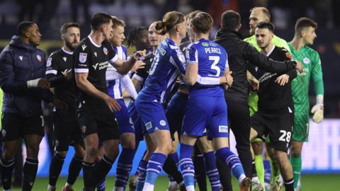 Tempers flare between Wigan and Bolton