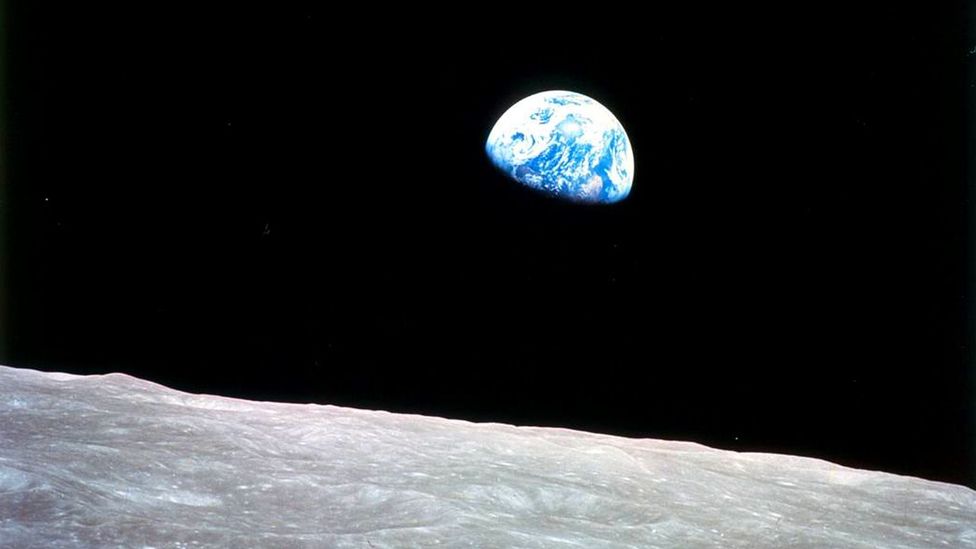 Earthrise captured from the surface of the Moon (Credit: Nasa)